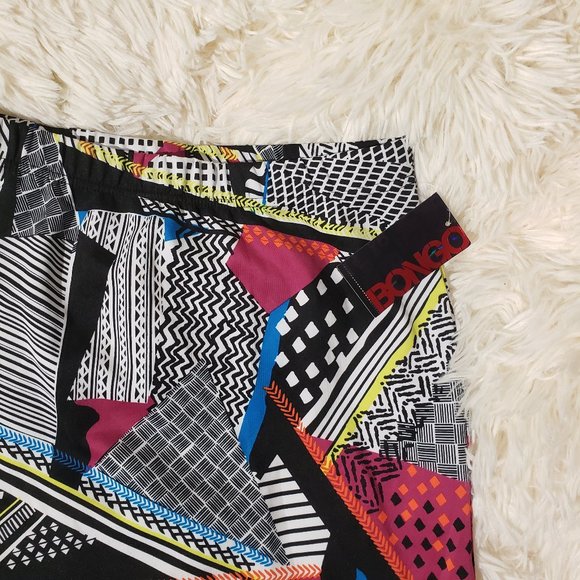 NWT Bongo 80s 90s Multi color Retro Mini Skirt - Picture 1 of 6